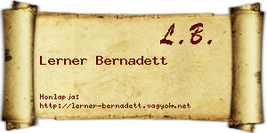 Lerner Bernadett névjegykártya